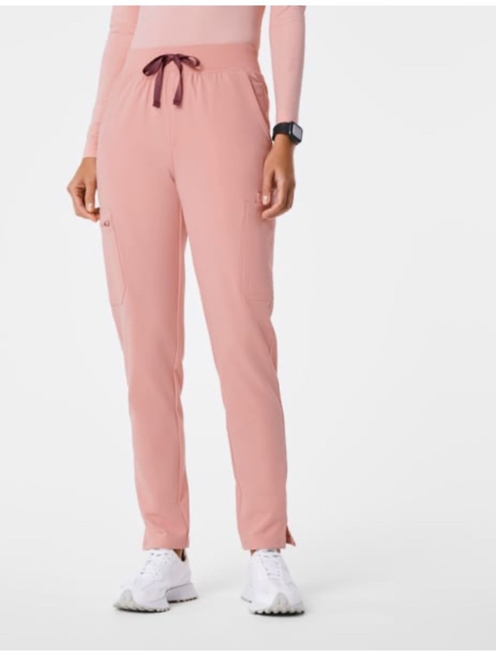 Figs pink sand Yola straight leg scrub bottom